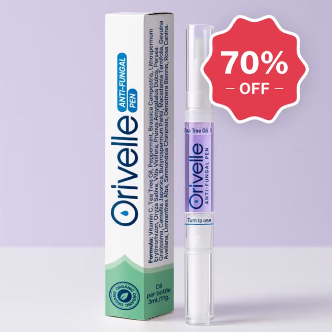 Orivelle pen and packaging with 70 percent offer graphic Orivelle pen and packaging with 70 percent offer graphic